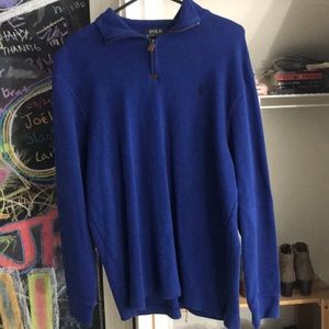 Blue quarter zip sweater